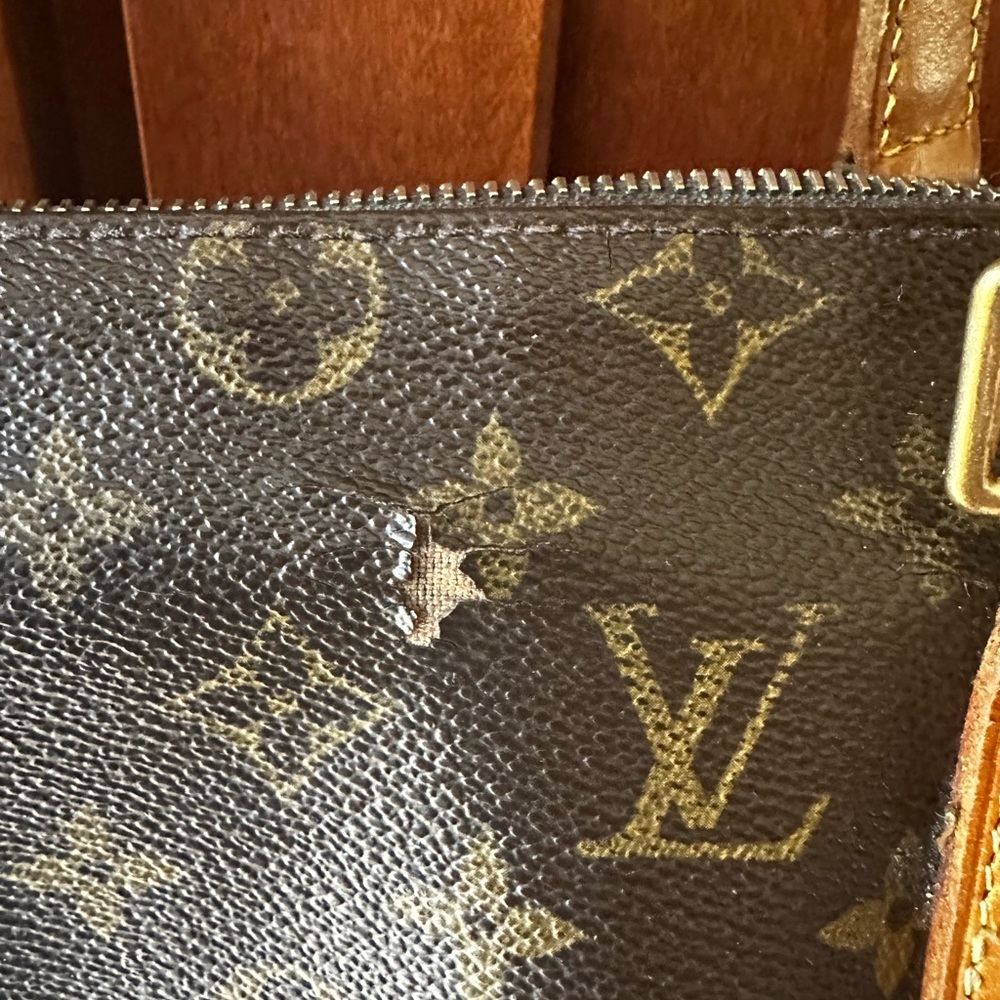 Louis Vuitton Cabas Mezzo Monogram Tote | Vintage Authentic LV Shoulder Bag - Picture 10 of 13